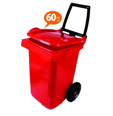 سطل زباله پلاستیکی چرخدار و دسته دار